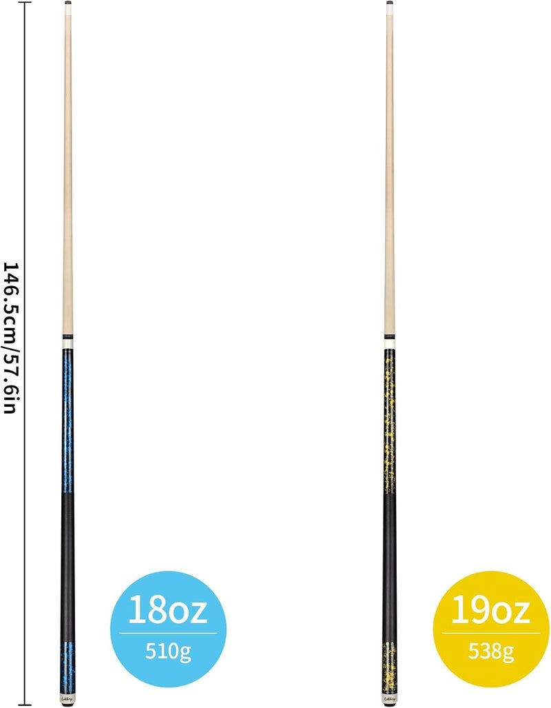LOTKEY Pool Cue Sticks for Adults,Super Straightened Up 58'' 18 19 20 21 oz Billiard Cues Stick Canadian Maple Tacos De Billar Profesional Set of 4/3/2/1 House Bar Pool Que Table Beginner Pool Queue for Sale - Image 2